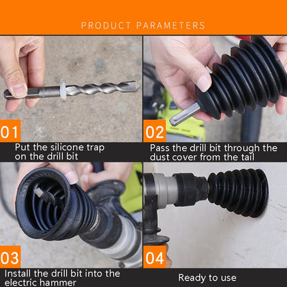 10 ชิ้นค้อนไฟฟ้าฝาครอบกันฝุ่นฝุ่นคอลเลกชันชามผลกระทบ เจาะ อุปกรณ์เสริม, Dust Cover(Black), Dust Cover(White)