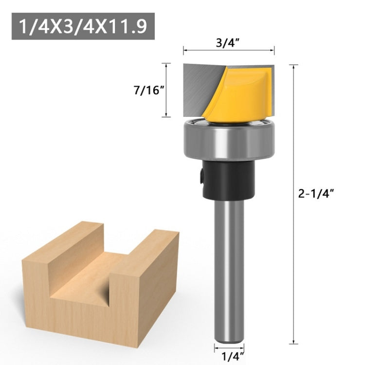ประเภทการคัดลอก เครื่องตัดกัดงานไม้ด้านล่างที่ชัดเจน เครื่องตัดแบบ slotting, 1/4x3/4x11.9mm, 6x3/4x11.9mm