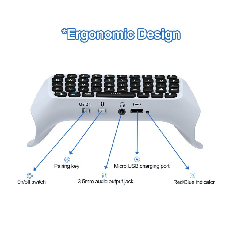 JYS-P5121 แป้นพิมพ์จับไร้สาย Bluetooth สามารถสนทนาด้วยเสียงแป้นพิมพ์ภายนอกเหมาะสำหรับ PS5, JYS-P5121