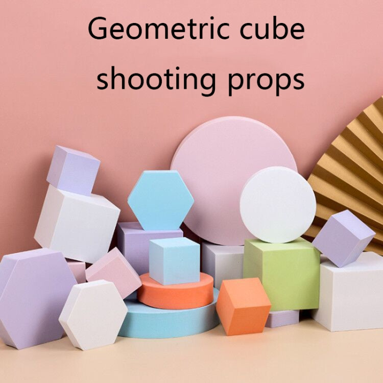 8 PCS Geometric Cube Photo Props เครื่องประดับตกแต่งแพลตฟอร์มการถ่ายภาพ, Small Lake Blue Square, Large Lake Blue Square, Small Lake Blue Rectangular, Large Lake Blue Rectangular, Small Lake Blue Cylinder, Large Lake Blue Cylinder, Small Lake Blue Hexag...