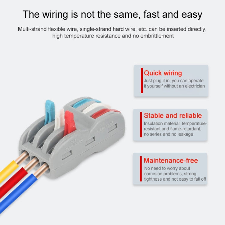 เทอร์มินัล Quick Line สีสันสดใส เทอร์มินัลการเชื่อมต่อสายไฟแบบแยกส่วน, SPL-2 2 In 3 Out, SPL-3 3 In 3 Out, SPL-42 2 In 4 Out, SPL-62 2 In 6 Out, SPL-63 3 In 6 Out, SPL-93 3 In 9 Out, LT-624 2 In 4 Out, LT-626 2 In 6 Out, LT-636 3 In 6 Out              ...