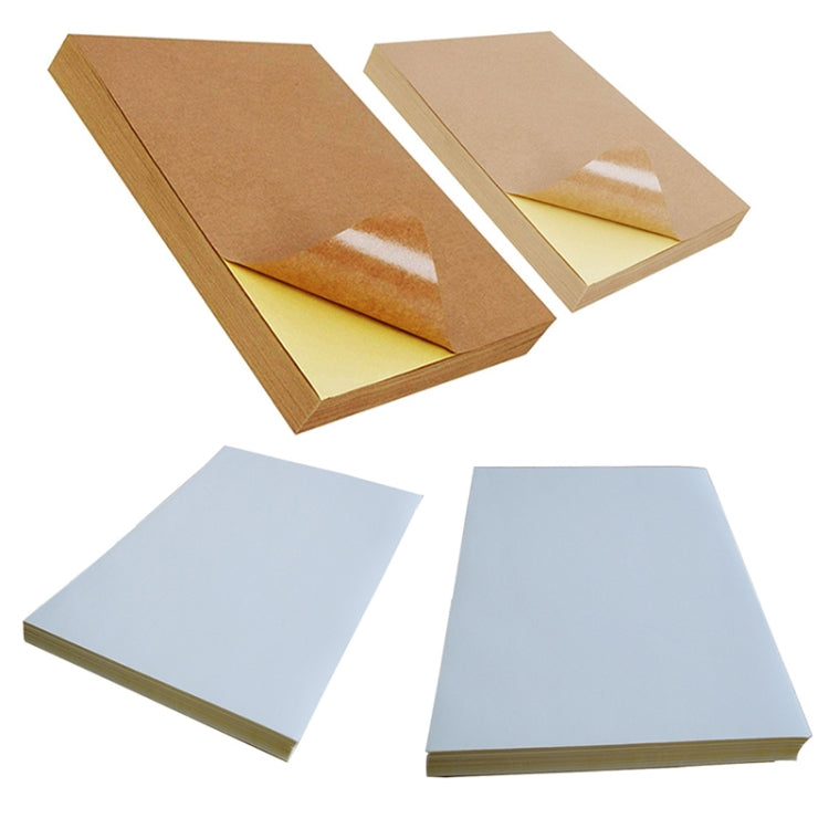 GYNP8081 100 PCS เลเซอร์อิงค์เจ็ท Mark สติกเกอร์ A4 กระดาษคราฟท์ Self-Adhesive กระดาษพิมพ์, Dark, Light