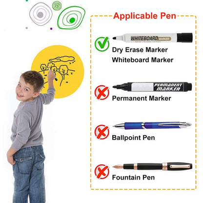 Erasable PVC Self-Adhesive กระดานข้อความเด็กวาดการสอนกระดานดำสติกเกอร์สีการจัดส่งแบบสุ่ม, 10 Colors/Set 28CM, 10 Colors/Set 30CM