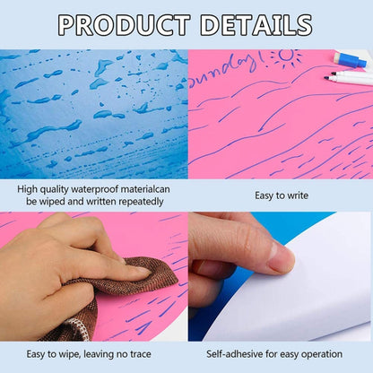 Erasable PVC Self-Adhesive กระดานข้อความเด็กวาดการสอนกระดานดำสติกเกอร์สีการจัดส่งแบบสุ่ม, 10 Colors/Set 28CM, 10 Colors/Set 30CM