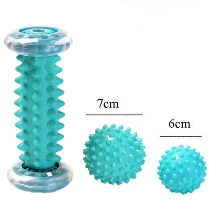 ลูกบอลนวด Plantar Fascia Ball กล้ามเนื้อผ่อนคลายฟิตเนส Ball Hand Holding Ball,สไตล์:, Set 1, Foot Massage Wheel, Set 2, Yellow Foot Bottom + Tattoo 7cm 2