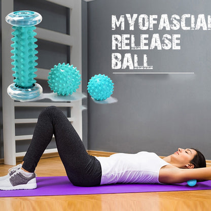 ลูกบอลนวด Plantar Fascia Ball กล้ามเนื้อผ่อนคลายฟิตเนส Ball Hand Holding Ball,สไตล์:, Set 1, Foot Massage Wheel, Set 2, Yellow Foot Bottom + Tattoo 7cm 2