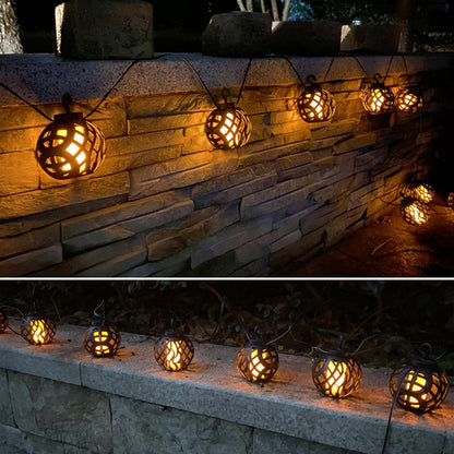 พลังงานแสงอาทิตย์เปลวไฟ Ball Light String กลางแจ้งพลังงานแสงอาทิตย์ Courtyard IP44 กันน้ำ, 6 in 1, 8 in 1
