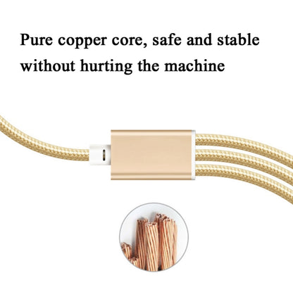 5 ชิ้น 2A 3 ใน 1 USB เป็น USB-C / Type-C 8 พิน + สายเคเบิลข้อมูลแบบถัก Micro USB, USB To USB-C / Type-C + 8 Pin + Micro USB