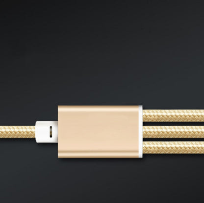 5 ชิ้น 2A 3 ใน 1 USB เป็น USB-C / Type-C 8 พิน + สายเคเบิลข้อมูลแบบถัก Micro USB, USB To USB-C / Type-C + 8 Pin + Micro USB