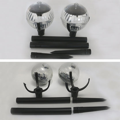 2 ชิ้นควบคุมแสงโคมไฟสนามหญ้าพลังงานแสงอาทิตย์ไฟสวนกลางแจ้ง, 2 PCS Warm Light