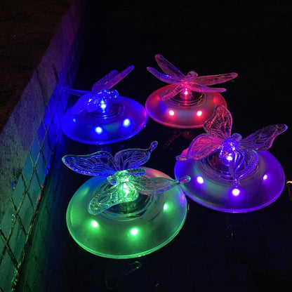 สระว่ายน้ำพลังงานแสงอาทิตย์ไฟลอยน้ำวิลล่ากลางแจ้งสระว่ายน้ำไฟ RGB สวนหญ้าแสง, Butterfly, Dragonfly