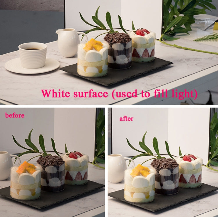 2 PCS 3-in-1 แผ่นสะท้อนแสงสีขาว + สีดำ + เงิน A4 กระดาษแข็งพับ Light Diffuser BOARD, 3-in-1 A4 Cardboard