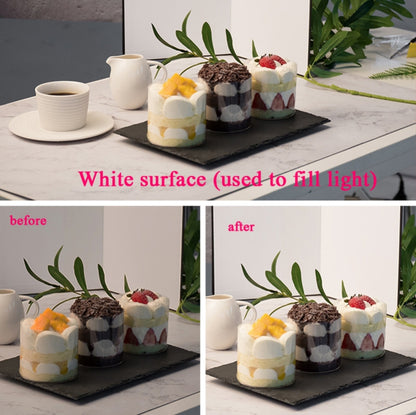2 PCS 3-in-1 แผ่นสะท้อนแสงสีขาว + สีดำ + เงิน A4 กระดาษแข็งพับ Light Diffuser BOARD, 3-in-1 A4 Cardboard
