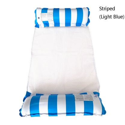 เปลญวนเป่าลม PVC สำหรับผู้ใหญ่ว่ายน้ำแบบแถวลอย ขนาด 120 x 70 ซม, Light Blue Striped, Rose Red Striped, Yellow Stripe, Green Striped, Orange Striped, Dark Blue Striped, Yellow + Blue, Green + Blue
