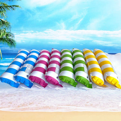 เปลญวนเป่าลม PVC สำหรับผู้ใหญ่ว่ายน้ำแบบแถวลอย ขนาด 120 x 70 ซม, Light Blue Striped, Rose Red Striped, Yellow Stripe, Green Striped, Orange Striped, Dark Blue Striped, Yellow + Blue, Green + Blue