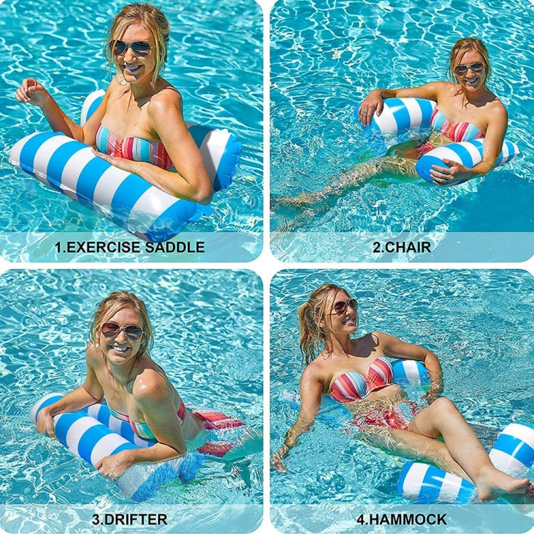 เปลญวนเป่าลม PVC สำหรับผู้ใหญ่ว่ายน้ำแบบแถวลอย ขนาด 120 x 70 ซม, Light Blue Striped, Rose Red Striped, Yellow Stripe, Green Striped, Orange Striped, Dark Blue Striped, Yellow + Blue, Green + Blue