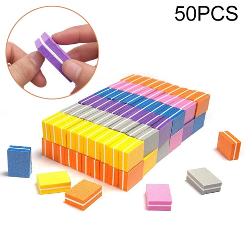 50 ชิ้น 35x25x10 มิลลิเมตร EVA ฟองน้ำสี่เหลี่ยมเล็กตะไบเล็บการจัดส่งสีแบบสุ่ม