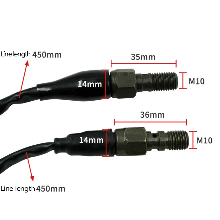 2 ชิ้นรถจักรยานยนต์ดัดแปลงอุปกรณ์เสริมดิสก์เบรกไฮดรอลิสวิทช์สาย, M10 x 1.25mm Square Plug, M10 x 1.25mm Plug