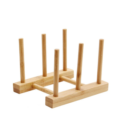 4 PCS Multi-Purpose Bowl Disc Rack ห้องครัวท่อระบายน้ำไม้ไผ่ Tableware Storage Rack, 2 Grid, 4 Grid, 7 Grid, 8 Grid