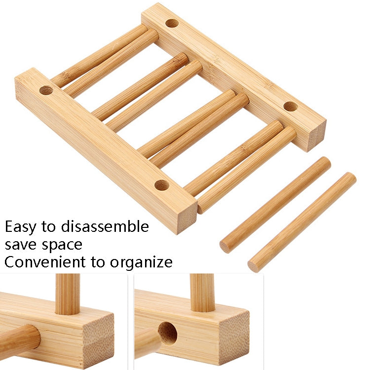 4 PCS Multi-Purpose Bowl Disc Rack ห้องครัวท่อระบายน้ำไม้ไผ่ Tableware Storage Rack, 2 Grid, 4 Grid, 7 Grid, 8 Grid
