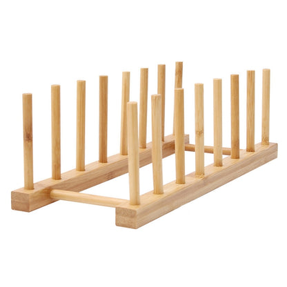 4 PCS Multi-Purpose Bowl Disc Rack ห้องครัวท่อระบายน้ำไม้ไผ่ Tableware Storage Rack, 2 Grid, 4 Grid, 7 Grid, 8 Grid