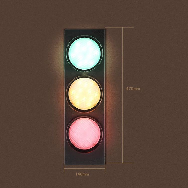 Retro Bar ร้านอาหารไฟจราจร Wrought Iron Engineering Glass LED ในร่มสัญญาณ Wall Light, 5W x 3