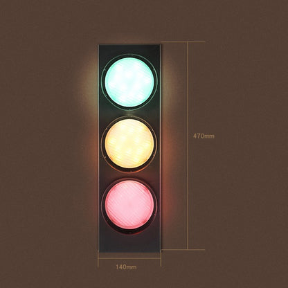 Retro Bar ร้านอาหารไฟจราจร Wrought Iron Engineering Glass LED ในร่มสัญญาณ Wall Light, 5W x 3