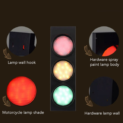 Retro Bar ร้านอาหารไฟจราจร Wrought Iron Engineering Glass LED ในร่มสัญญาณ Wall Light, 5W x 3