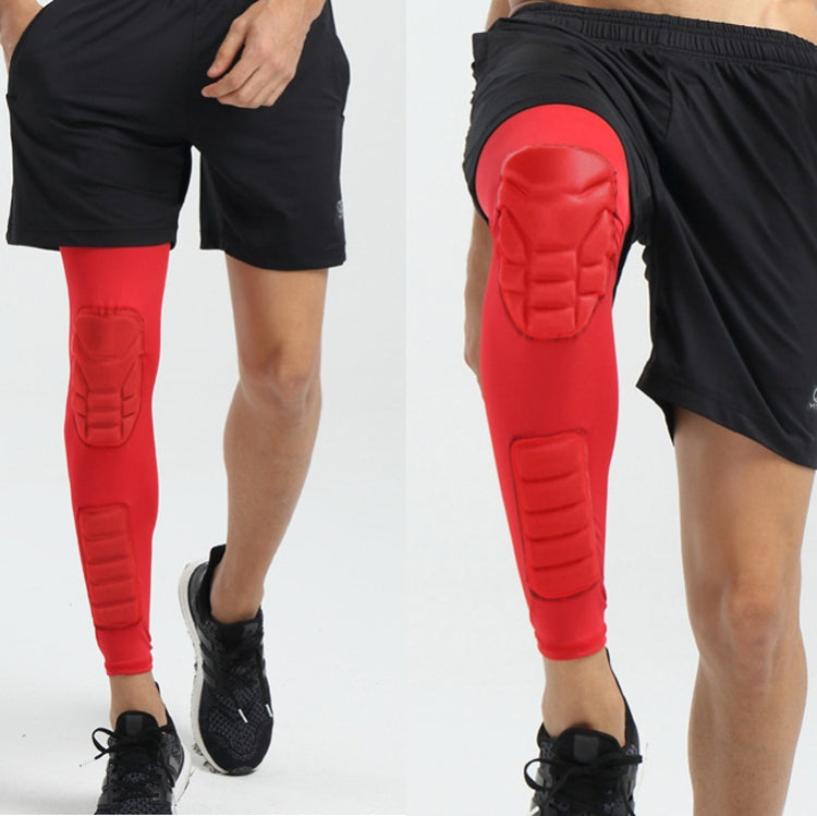 คู่ขยายกีฬาเข่า Pads ต้นขาและน่องกลางแจ้งปีนเขาฟุตบอลบาสเกตบอลขี่อุปกรณ์ป้องกัน, L (Black), XL (Black), M (White), L  (White), XL (White), M (Red), L (Red), XL (Red), M (Blue), L  (Blue)