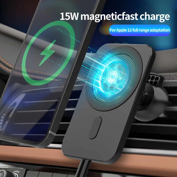 N16 10W Car Air Outlet + ถ้วยดูด Magsafe Magnetic Wireless Charger ที่วางโทรศัพท์มือถือสำหรับ iPhone 12 Series