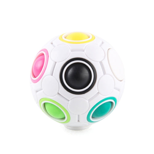 2 PCS Gyro Rainbow Ball ปลายนิ้ว Decompression 10-Hole Rubik Cube ของเล่น, 2 PCS(White)
