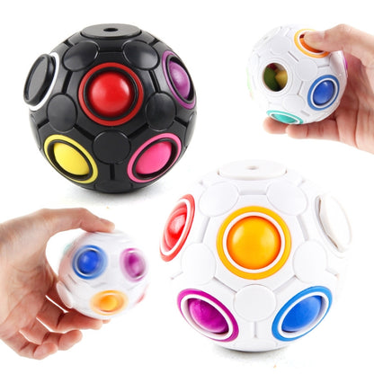 2 PCS Gyro Rainbow Ball ปลายนิ้ว Decompression 10-Hole Rubik Cube ของเล่น, 2 PCS(White)
