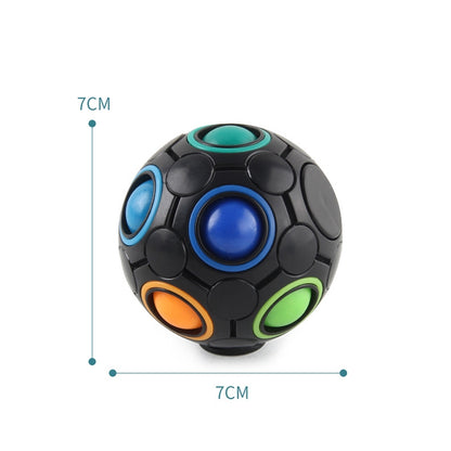 2 PCS Gyro Rainbow Ball ปลายนิ้ว Decompression 10-Hole Rubik Cube ของเล่น, 2 PCS(White)