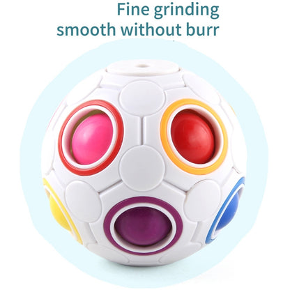 2 PCS Gyro Rainbow Ball ปลายนิ้ว Decompression 10-Hole Rubik Cube ของเล่น, 2 PCS(White)