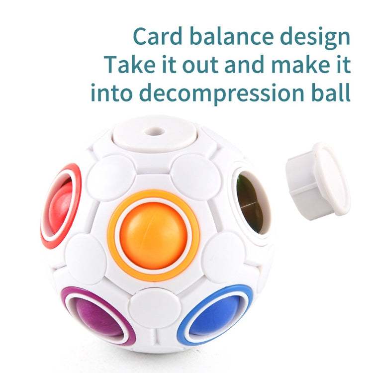 2 PCS Gyro Rainbow Ball ปลายนิ้ว Decompression 10-Hole Rubik Cube ของเล่น, 2 PCS(White)