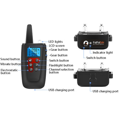 PaiPaitek PD526 ควบคุมเสียงอัตโนมัติ Barking Stopper สุนัขอุปกรณ์การฝึกอบรม Electronic Bark Control COLLAR, PD526