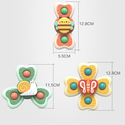 A6 Baby Sucker ของเล่นโรตารีสนุกปลายนิ้วปั่นของเล่นน้ำอาบน้ำ, 4 in 1