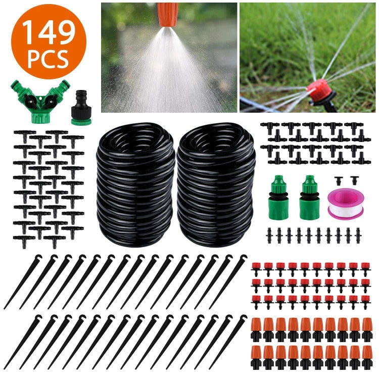 149 ใน 1 30m Dripper ปรับได้ DIY อุปกรณ์รดน้ำอัตโนมัติหยดชลประทาน ชุด, 149 In 1