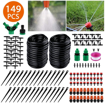 149 ใน 1 30m Dripper ปรับได้ DIY อุปกรณ์รดน้ำอัตโนมัติหยดชลประทาน ชุด, 149 In 1