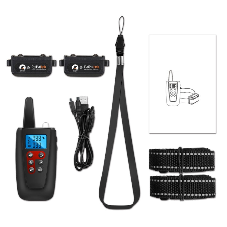 PaiPaitek PD526V-2 1 ใน 2 100-ความเร็วเสียงการสั่นสะเทือนรีโมทคอนโทรลการฝึกอบรมสุนัขอุปกรณ์ Anti-Barking อุปกรณ์อิเล็กทรอนิกส์รีโมทคอนโทรล COLLAR, PD526V-2