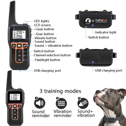 PaiPaitek PD529V-1 การฝึกอบรมสุนัข Anti-Barking อุปกรณ์การสั่นสะเทือน 1000M รีโมทคอนโทรลระยะทางสัตว์เลี้ยงอุปกรณ์การฝึกอบรม, PD529V-1