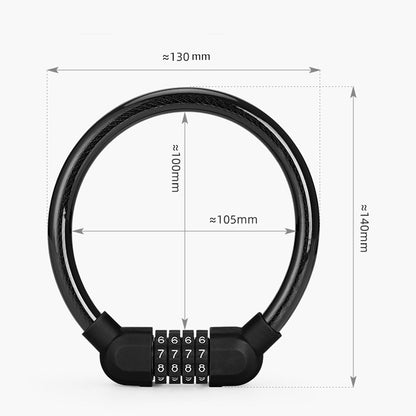 4 ชิ้นจักรยานแบบพกพาสี่รหัสผ่านแหวนล็อคกลางแจ้งล็อคป้องกันการโจรกรรม, Anti-Theft Lock(Black)