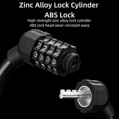 4 ชิ้นจักรยานแบบพกพาสี่รหัสผ่านแหวนล็อคกลางแจ้งล็อคป้องกันการโจรกรรม, Anti-Theft Lock(Black)