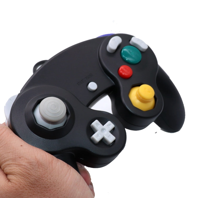 2 PCS Single Point Vibrating Controller คอนโทรลเลอร์เกมแบบมีสายสำหรับ Nintendo NGC / Wii, White, Pink, Yellow, Red, Purple, Green, Blue, Black, Silver, Orange