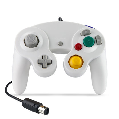 2 PCS Single Point Vibrating Controller คอนโทรลเลอร์เกมแบบมีสายสำหรับ Nintendo NGC / Wii, White, Pink, Yellow, Red, Purple, Green, Blue, Black, Silver, Orange
