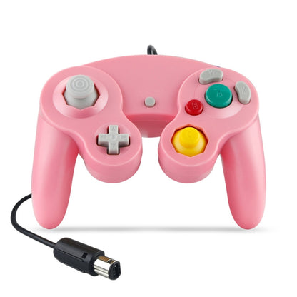 2 PCS Single Point Vibrating Controller คอนโทรลเลอร์เกมแบบมีสายสำหรับ Nintendo NGC / Wii, White, Pink, Yellow, Red, Purple, Green, Blue, Black, Silver, Orange