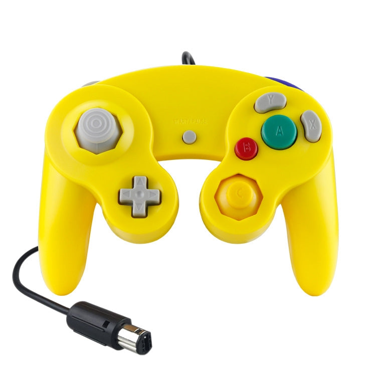 2 PCS Single Point Vibrating Controller คอนโทรลเลอร์เกมแบบมีสายสำหรับ Nintendo NGC / Wii, White, Pink, Yellow, Red, Purple, Green, Blue, Black, Silver, Orange
