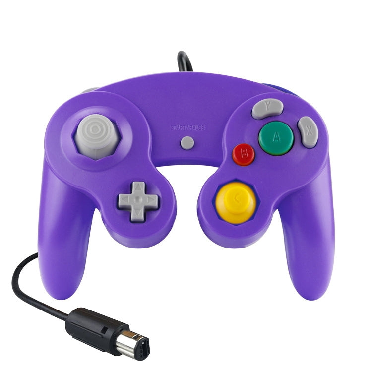 2 PCS Single Point Vibrating Controller คอนโทรลเลอร์เกมแบบมีสายสำหรับ Nintendo NGC / Wii, White, Pink, Yellow, Red, Purple, Green, Blue, Black, Silver, Orange