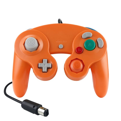 2 PCS Single Point Vibrating Controller คอนโทรลเลอร์เกมแบบมีสายสำหรับ Nintendo NGC / Wii, White, Pink, Yellow, Red, Purple, Green, Blue, Black, Silver, Orange