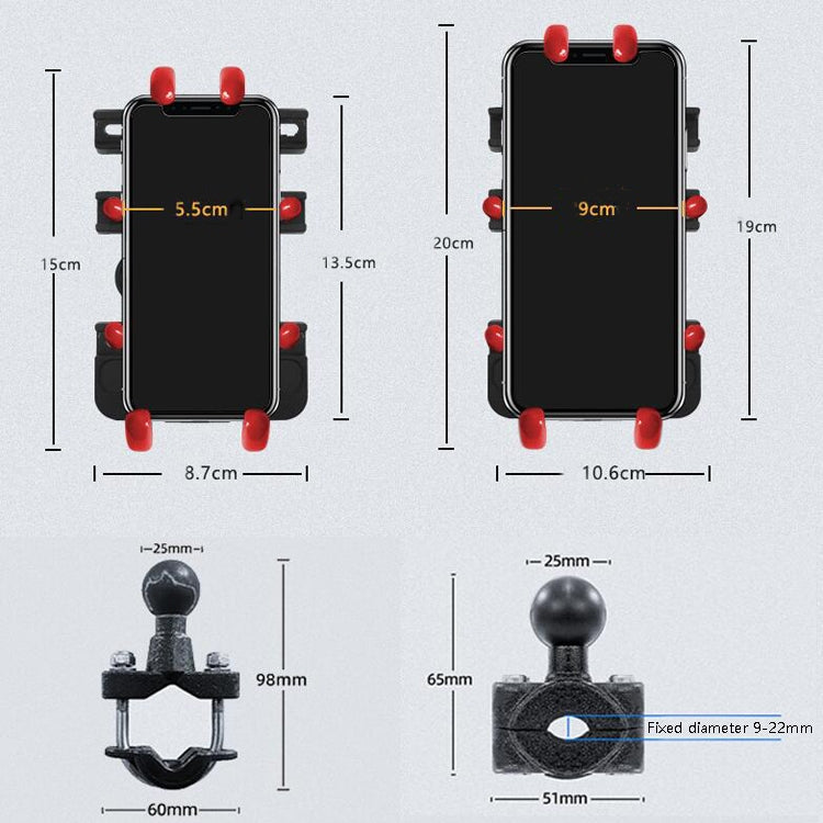 ขายึดโทรศัพท์มือถือระบบนำทางโลหะสำหรับรถจักรยานยนต์สไตล์:, Rearview Mirror Installation (Anti-theft), Rearview Mirror Installation (Hand Twist), Thin Tube Fixation (Anti-theft), Thin Tube Fixation (Hand Twist), Handle Installation (Anti-theft)         ...